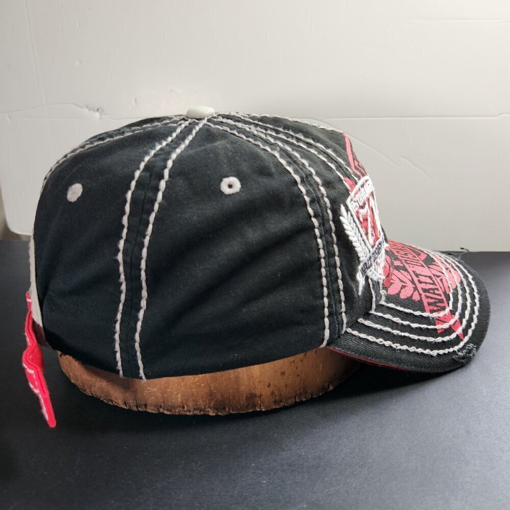 Disney Hat Cap Distressed All Over Embroidered Stitching Strap Back - Picture 8 of 11